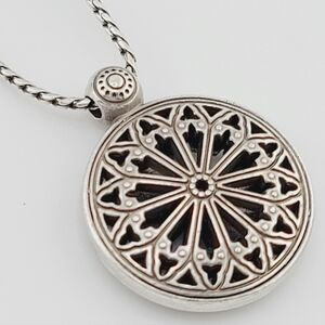$58 Brighton Ferarra "CAPELLA" Intricate Openwork & Filigree Circular Pendant!